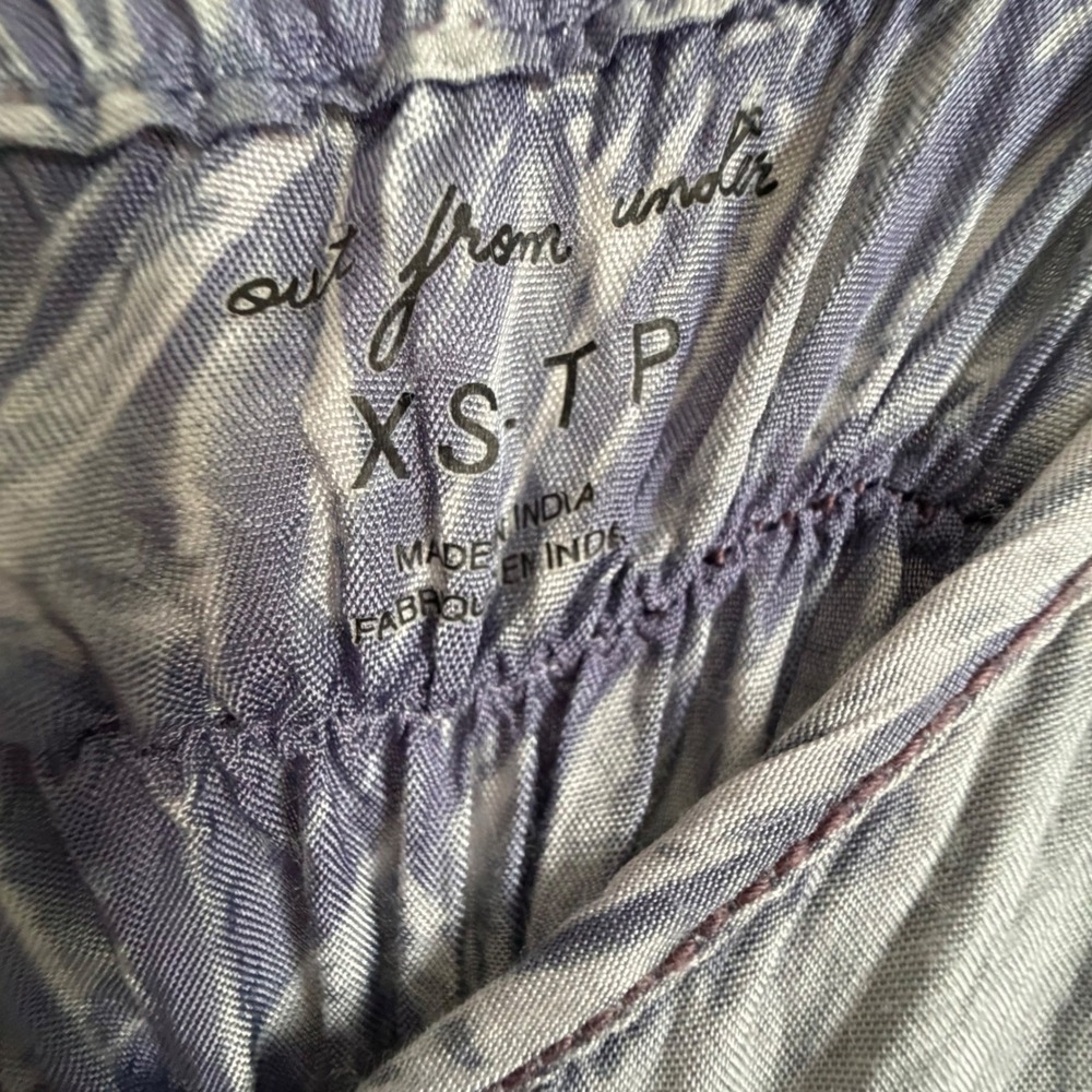 Out From Under Urban Outfitters Festival Jumpsuit Cargo Blue Gray Smocked XS - Picture 4 of 16